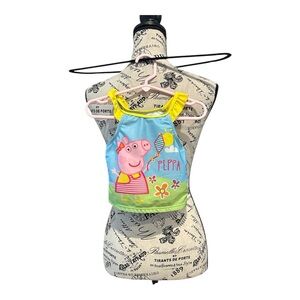 *Peppa Pig Kids' Sleeveless Yellow and Blue Swimsuit top only 3T